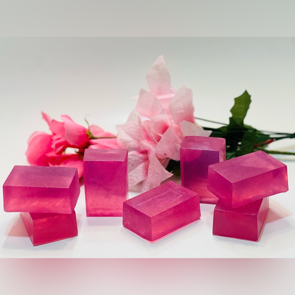 Super sparkly pink bar soap. Victoria Secret (Love Spell) scented soap.Home made